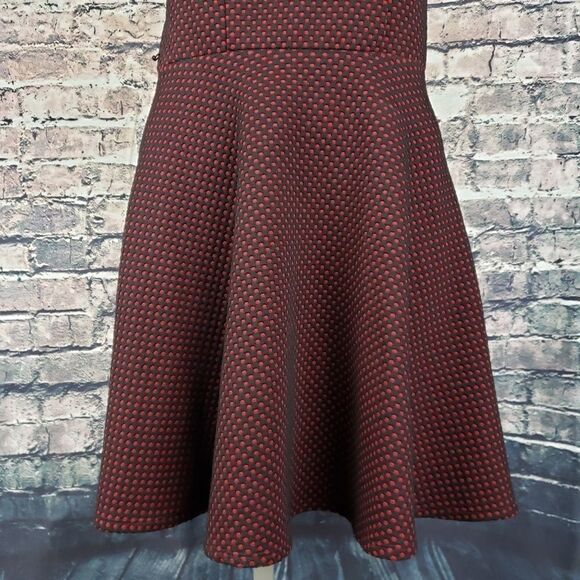 City Triangles Midi Polka Dot Black/Red Dress M - Picture 3 of 6